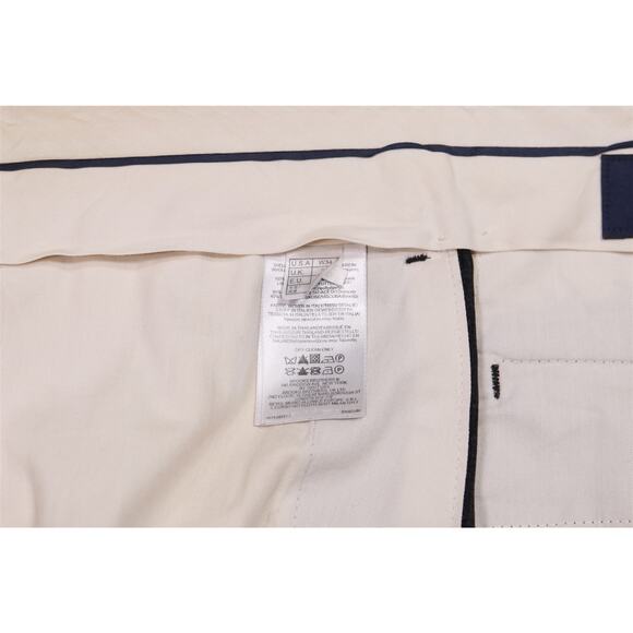 Brooks Brothers Madison Navy Blue Check Reda Wool Flat Front Dress Pants 34x27 - Picture 7 of 8